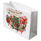 ヴィンテージクリスマスサンタクロースと踊りの子供 ラージペーパーバッグ (裏面アングル)