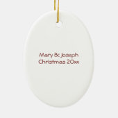 ヴィンテージクリスマスサンタクロースのカスタマイズ セラミックオーナメント (裏面)