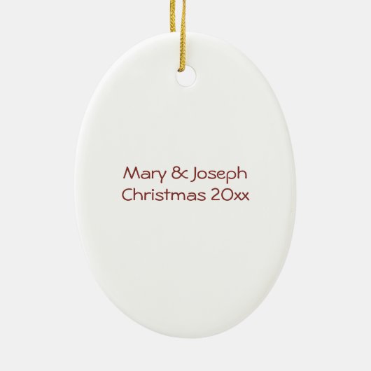 ヴィンテージクリスマスサンタクロースのカスタマイズ セラミックオーナメント (裏面)