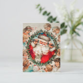 ヴィンテージクリスマスサンタクロースの子供 ポストカード (スタンド正面)
