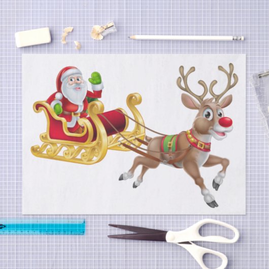 ヴィンテージクリスマスサンタクロースオンスリハイトインディア 薄葉紙 (クラフト)
