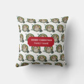 ヴィンテージクリスマスサンタクロースターキーズ名前をカスタムする クッション (裏面)