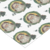 ヴィンテージクリスマスサンタクロースターキー テーブルクロス (アングル)