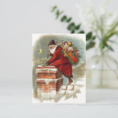 ヴィンテージクリスマスサンタクロースダウンチムニー 招待状 (スタンド正面)