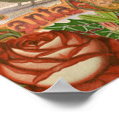 ヴィンテージクリスマスサンタクロースビクトリアンインそり ポスター (角)