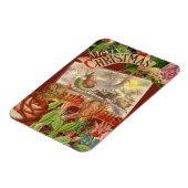 ヴィンテージクリスマスサンタクロースビクトリアンインそり マグネット (左側)