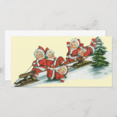 ヴィンテージクリスマスサンタクロースヘルパー シーズンカード (正面/裏面)