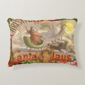 ヴィンテージクリスマスサンタクロースライ アクセントクッション (正面)