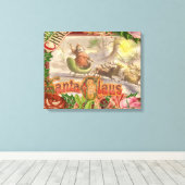 ヴィンテージクリスマスサンタクロースライ キャンバスプリント (インサイチュ (ウッドフロア))