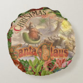 ヴィンテージクリスマスサンタクロースライ ラウンドクッション (裏面)