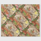 ヴィンテージクリスマスサンタクロースライ ラッピングペーパー (フラット)