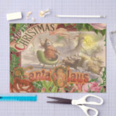 ヴィンテージクリスマスサンタクロースライ 薄葉紙 (クラフト)