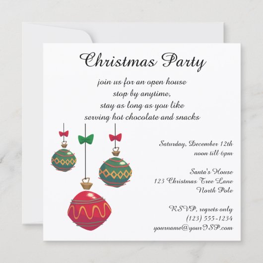 ヴィンテージクリスマスサンタクロースレトロ招待状 招待状 (裏面)