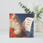 ヴィンテージクリスマスサンタクロースレトロ招待状 招待状 (スタンド正面)