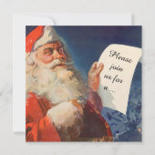ヴィンテージクリスマスサンタクロースレトロ招待状 招待状 (正面)