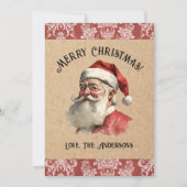 ヴィンテージクリスマスサンタクロース写真の休日 シーズンカード (正面)