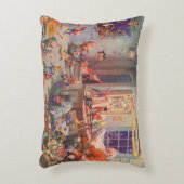 ヴィンテージクリスマスサンタクロース小人ワークショップ アクセントクッション (正面(垂直))