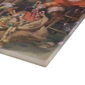 ヴィンテージクリスマスサンタクロース小人ワークショップ カッティングボード (角)