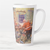 ヴィンテージクリスマスサンタクロース小人ワークショップ カフェラテマグ (右)