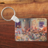 ヴィンテージクリスマスサンタクロース小人ワークショップ キーホルダー (裏面)