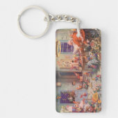 ヴィンテージクリスマスサンタクロース小人ワークショップ キーホルダー (正面)