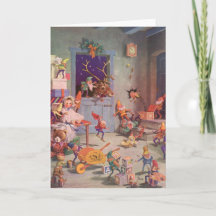 ヴィンテージクリスマスサンタクロース小人ワークショップ