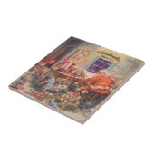 ヴィンテージクリスマスサンタクロース小人ワークショップ タイル (側面)