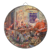 ヴィンテージクリスマスサンタクロース小人ワークショップ ダーツボード (正面)