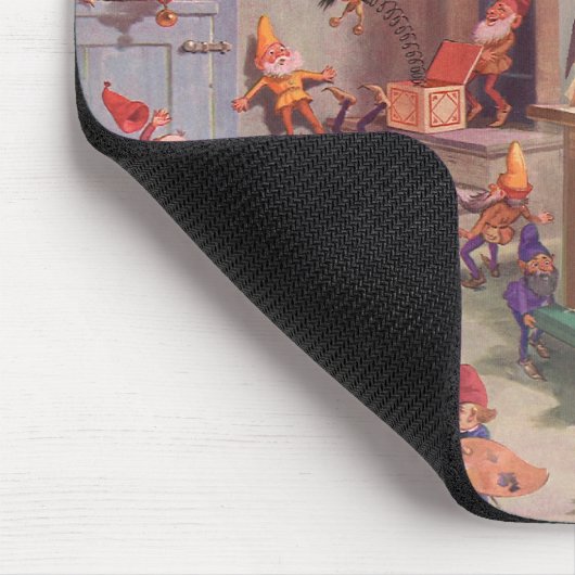 ヴィンテージクリスマスサンタクロース小人ワークショップ マウスパッド (コーナー)