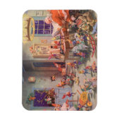 ヴィンテージクリスマスサンタクロース小人ワークショップ マグネット (縦)