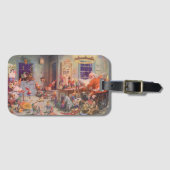 ヴィンテージクリスマスサンタクロース小人ワークショップ ラゲッジタグ (正面横)