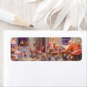 ヴィンテージクリスマスサンタクロース小人ワークショップ ラベル (インサイチュ)