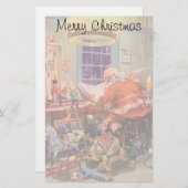 ヴィンテージクリスマスサンタクロース小人ワークショップ 便箋 (正面/裏面)