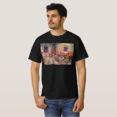 ヴィンテージクリスマスサンタクロース小人ワークショップ Tシャツ (正面フル)