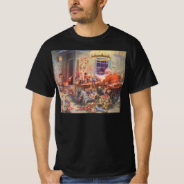 ヴィンテージクリスマスサンタクロース小人ワークショップ Tシャツ
