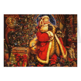 ヴィンテージクリスマスサンタクロース幸せな休日の贈り物。