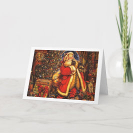 ヴィンテージクリスマスサンタクロース幸せな休日の贈り物。 シーズンカード