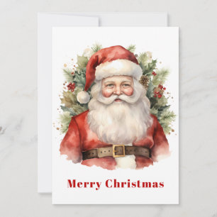 ヴィンテージクリスマスサンタクロース微笑 シーズンカード