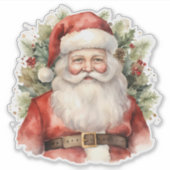 ヴィンテージクリスマスサンタクロース微笑 シール (正面)