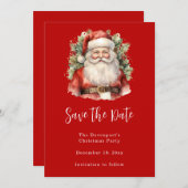 ヴィンテージクリスマスサンタクロース微笑 セーブザデート (正面/裏面)