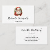 ヴィンテージクリスマスサンタクロース微笑 名刺 (正面/裏面)