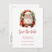 ヴィンテージクリスマスサンタクロース微笑 案内ポストカード (正面/裏面)