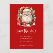 ヴィンテージクリスマスサンタクロース微笑 案内ポストカード (正面)