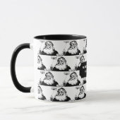 ヴィンテージクリスマスサンタクロース白黒名 マグカップ (左)