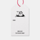 ヴィンテージクリスマスサンタクロース白黒 ギフトタグ (裏面)