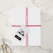 ヴィンテージクリスマスサンタクロース白黒 ギフトタグ (より糸付き)