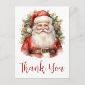 ヴィンテージクリスマスサンタクロース笑みを浮かべてありがとう ポストカード (正面)