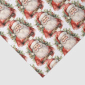 ヴィンテージクリスマスサンタクロース笑顔のパターン 薄葉紙 (詳細)