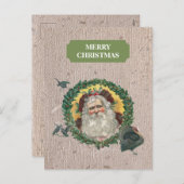 ヴィンテージクリスマスサンタクロース素朴トルコ シーズンポストカード (正面/裏面)