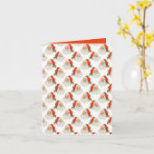 ヴィンテージクリスマスサンタクロース聖ニックホリデーレッド カード (黄色い花)